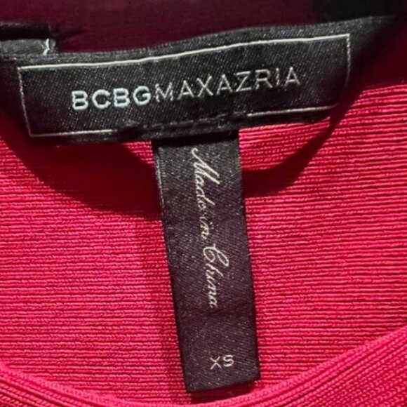 BCBG Max Azria red short sleeve bandage bodycon dress size XS - Picture 4 of 4